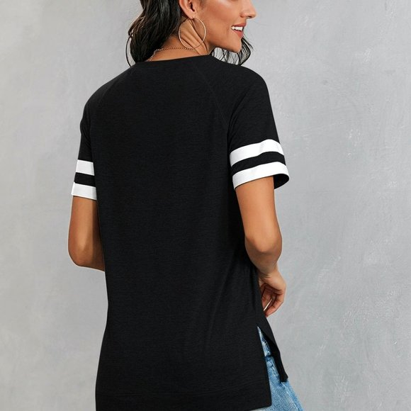 New Crew Neck Short Sleeve Casual Top - Picture 2 of 2